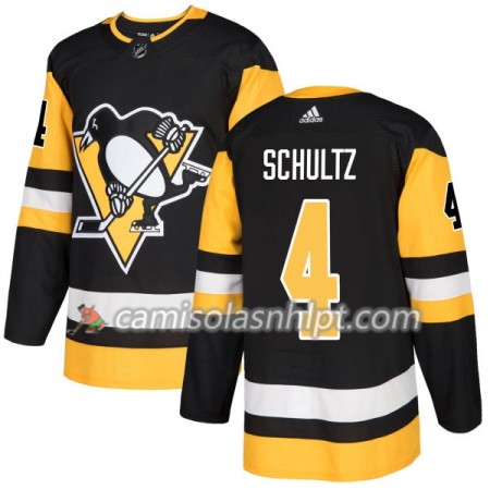 Camisola Pittsburgh Penguins Justin Schultz 4 Adidas 2017-2018 Preto Authentic - Homem
